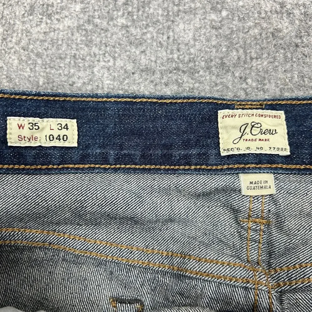 J Crew Jeans Mens 35 Blue Denim Tailored Fit Athletic Hip Tapered Leg Cotton